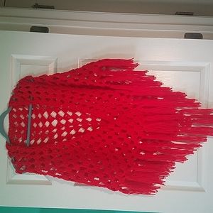 Red triangle shawl